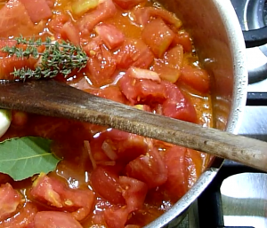 Concassee de tomates ail laurier sauce