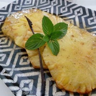 Ananas roti au cognac