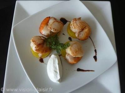Assiette de saint jacques navet safrane