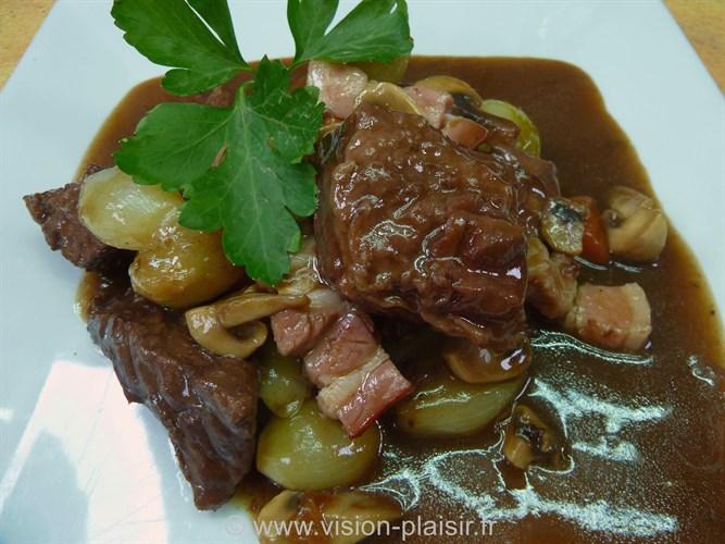 Assiette du boeuf bourguignon