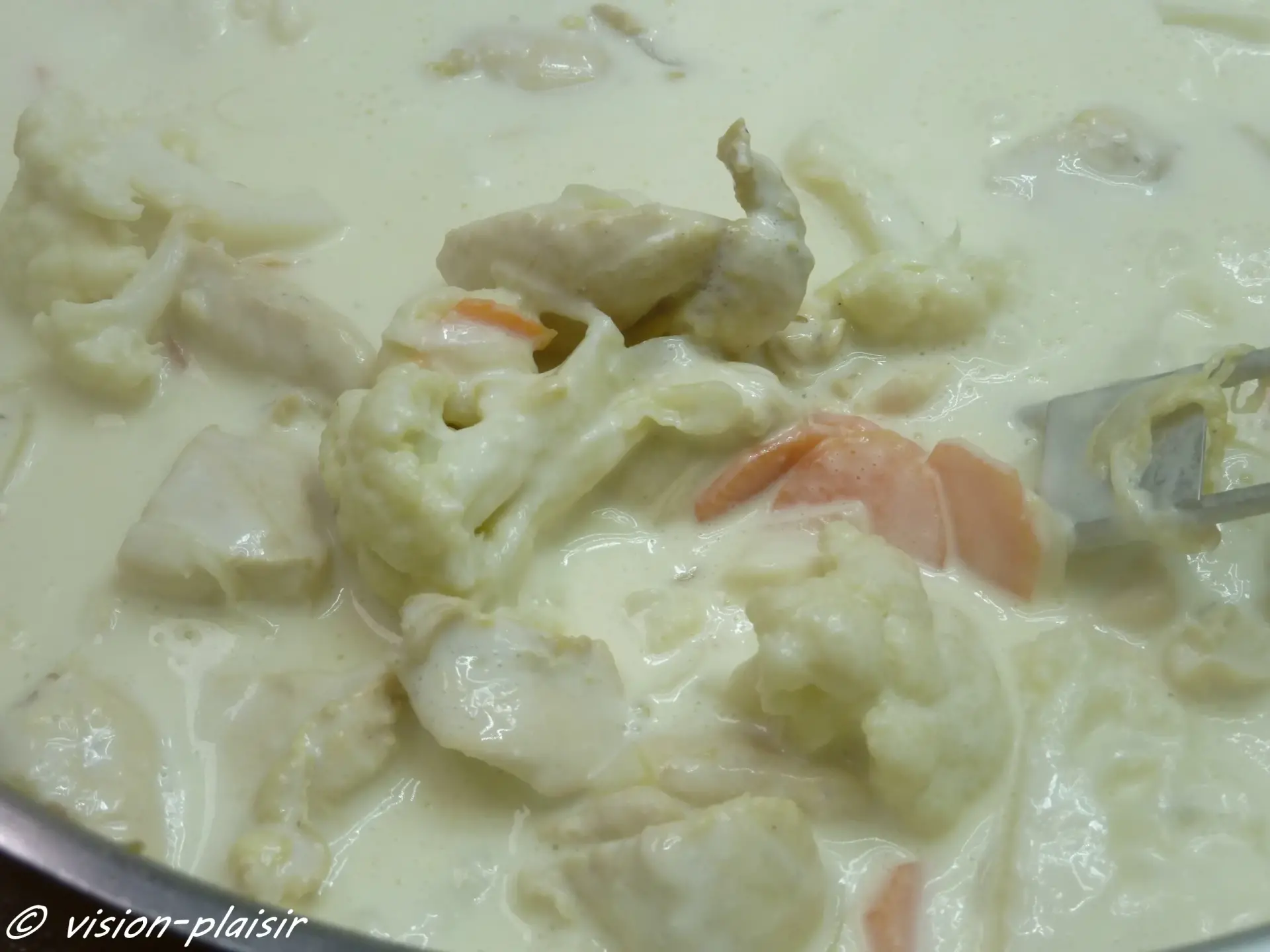 Blanquette de poulet chou fleur et carotte