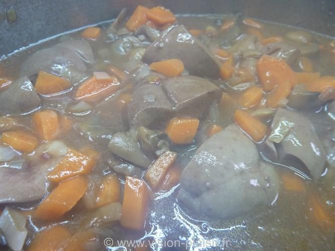 Rognons de Bœuf aux Carottes et Champignons, Sauce Porto : Recette Gourmande