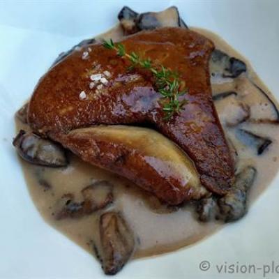 Cassolette de foie gra se t cepes