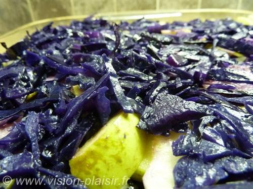 Blog cuisine avec ma réalisation du chou rouge braisé aux pommes.