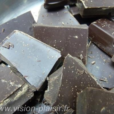 Concasser du chocolat noir