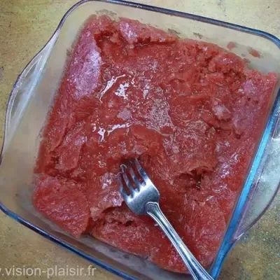 Congelation sorbet a la tomate