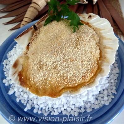 Coquilles de st jacques gratines