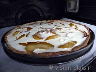 Cuisson de la tarte aux pommes et safran