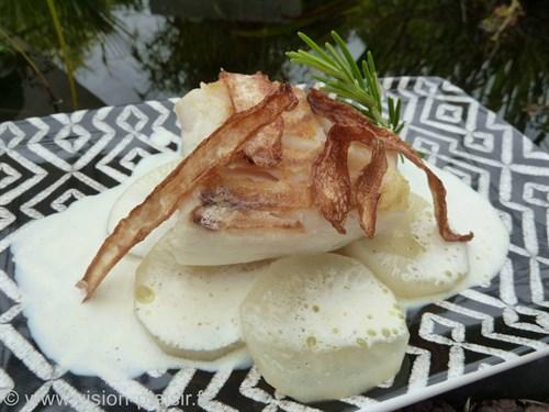 Une recette du dos de cabillaud rôti au navet au jus