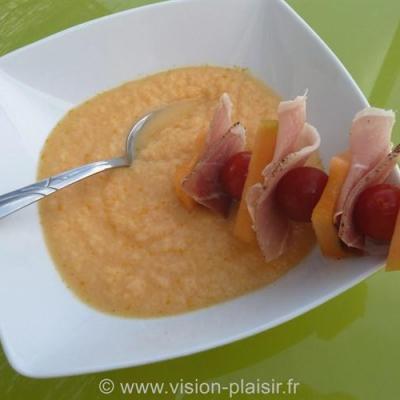 Gaspacho de melon et jambon de pays fini