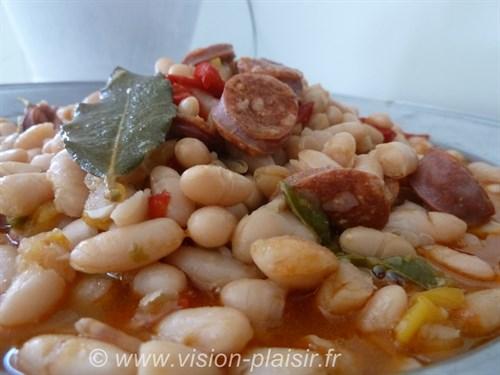 Blog de cuisine avec mes haricots blancs au chorizo
