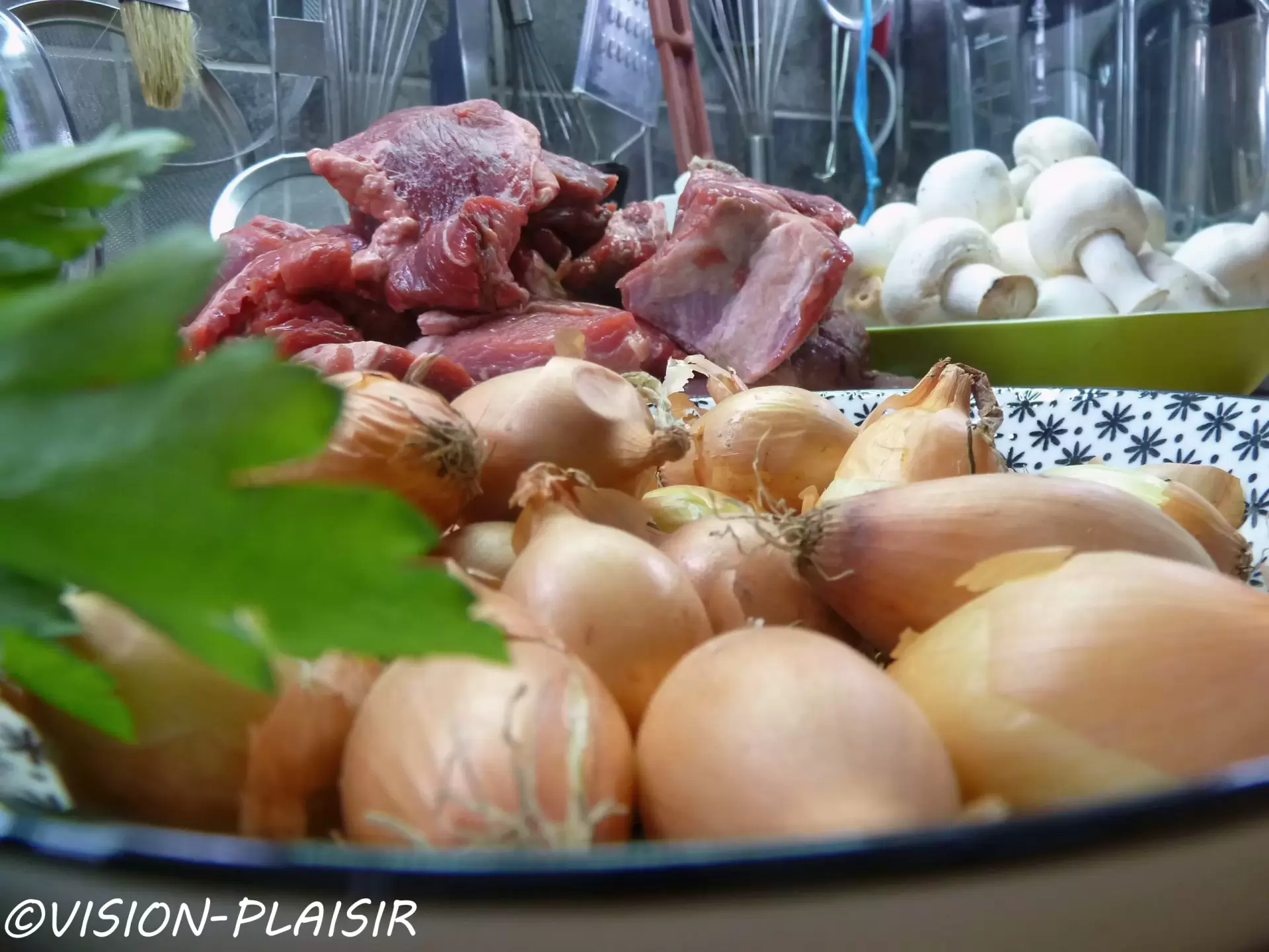 Ingredients du boeuf bourguignon resultat