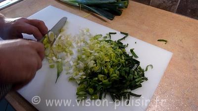 émincer poireaux