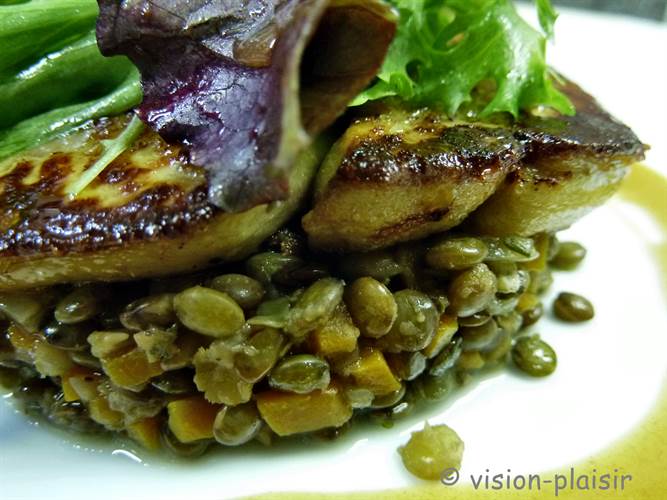 Lentilles Vertes Foie Gras Et Sa Salade Fraicheur