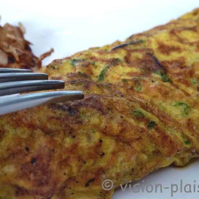 Omelettes aux oignons cuit