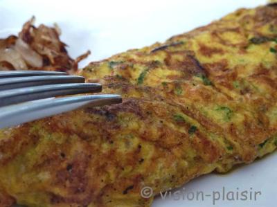 Omelettes aux oignons cuit