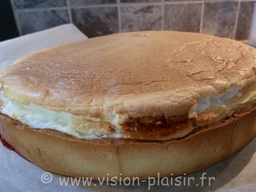 Tarte au fromage blanc et gelée de groseilles