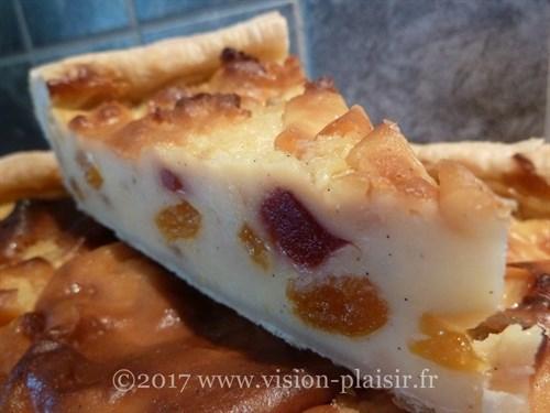 Blog de pâtisserie avec mon flan pâtissier fruits confits.