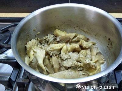 Pleurotes en cuisson
