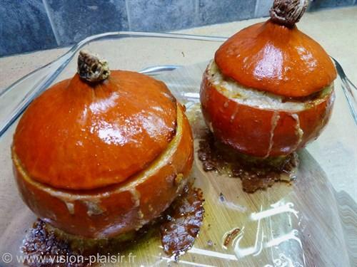 Le potimarron farci au riz vanillé. Un vrai régal !