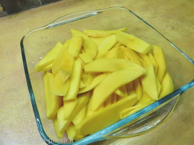 Preparation gratin de mangues