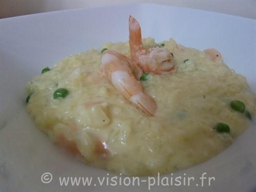 blog de cuisine et mon risotto aux crevettes et safran