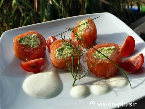 Rouleau saumon fume poireaux au curry