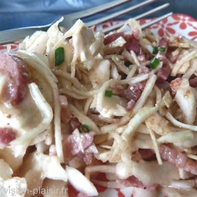 Salade chou blanc aux lardons fumes