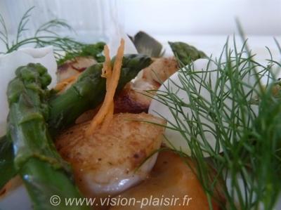 Salade st jacques asperges vertes