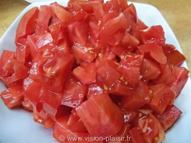 Tomates brunoise de ratatouille resultat